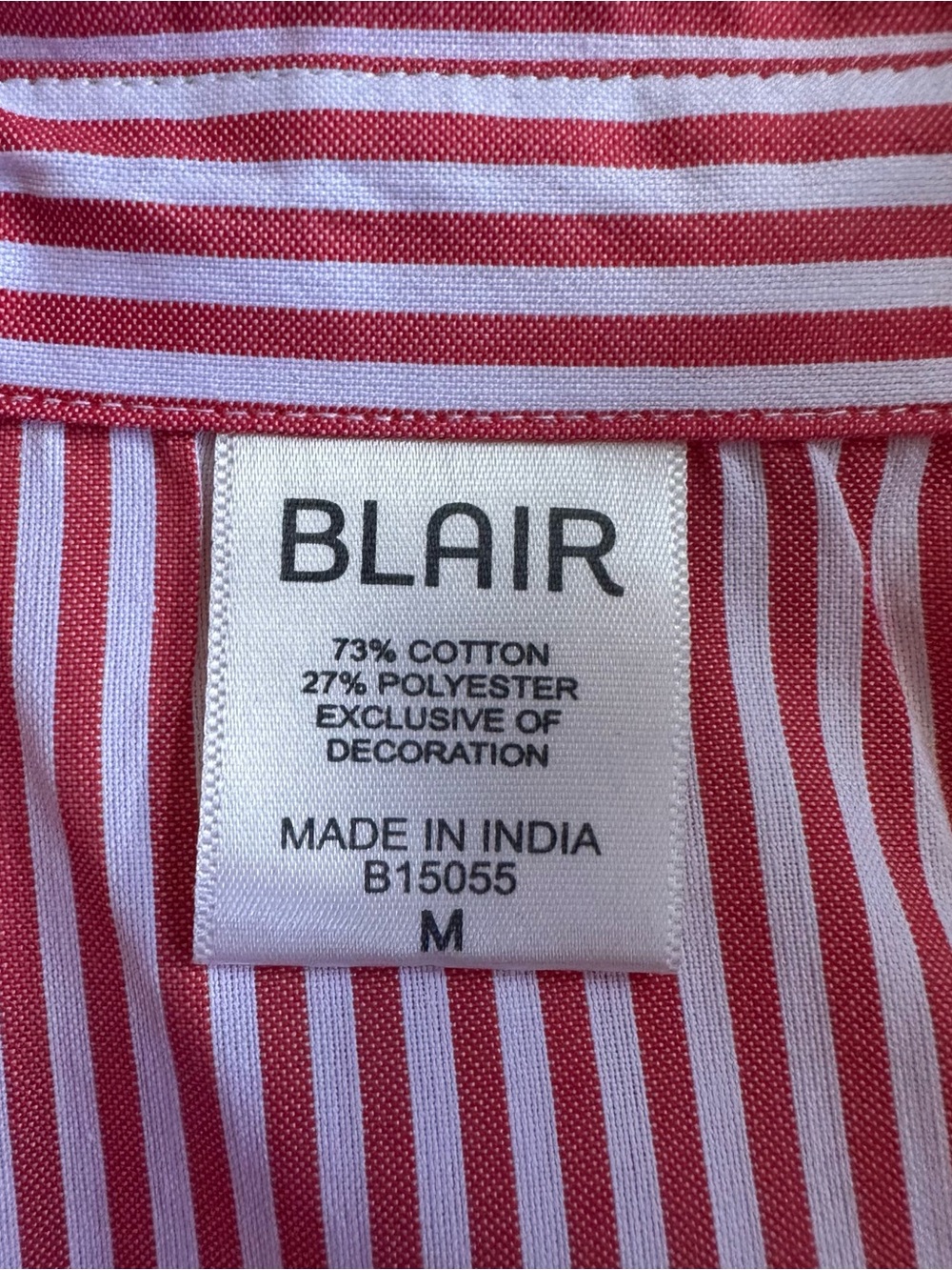 Blair Red White Striped Nautical Embroidered Lighthouse Sail Boat Button Up Med - Picture 6 of 6